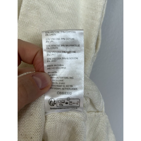 FP Beach Marina Del Sol Sweater Top Cream small oversized boho Beach Preppy Knit - Picture 9 of 12